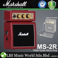 Marshall MS-2R 1 Watt Electric Guitar Micro Amp Speaker Battery Powered Amplifier Red (MS-2 / MS 2)
