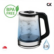Electric 2.3L Glass Kettle Automatic Power-off LED Light Boil-Dry Protection Premium Water Bottle