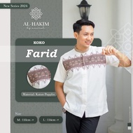 Baju Muslim Pria Koko Premium Lengan Pendek Al Hakim Farid Putih