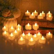 12/24Pcs Flameless LED Tea Lights Candles 100+ Hours Battery-Powered Tealight Candle for Party Weddi