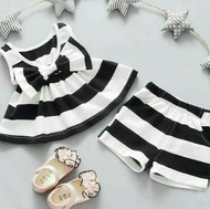 st caca kids caca ribbon kids 3-5th Bhn spandex salur atasan LD 70cm panjang baju 43cm panjang celan