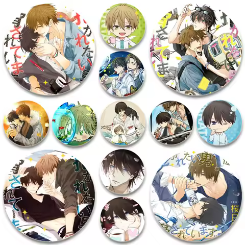 HD Print Cartoon Brooches Dakaretai Otoko 1-i Ni Odosarete Imasu TAKATO SAIJYO JYUNTA AZUMAYA Anime 