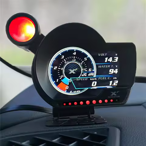 LUFI XF OBD2 digital turbo boost oil pressure temperature gauge for car Afr RPM Speed Fuel level EXT
