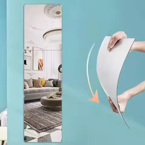 Mirror Wall Sticker Square Glass Tile Wall Sticker Self-adhesive Acrylic Tiles Sticker For Bathroom 