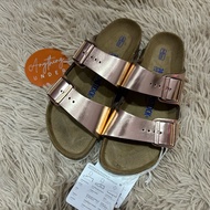 Authentic Birkenstock Arizona Metallic Bronze Soft Footbed Sz38
