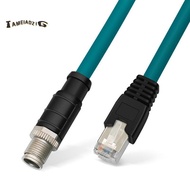 1 Meter 8Pin to RJ45 Male  to RJ45 Industrial Ethernet Cable for Industrial Camera