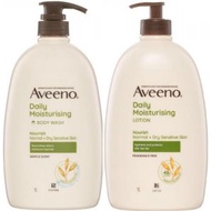 Aveeno - 天然燕麥沐浴露 1L (1000ml) 溫和香氣 + 潤膚露 1L (1000ml) 無香料*【套裝】-61290/61306 (平行進口)