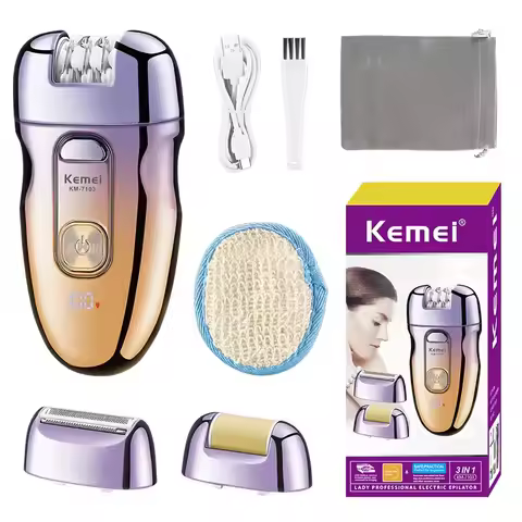 KM-7103 Electric Hair Remover Portable Double-Speed Rechargeable Ladies Shaver for Leg And Bikini Ar