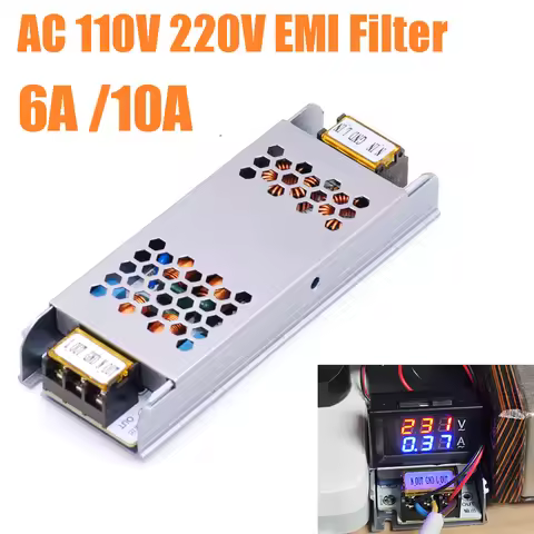 6A 10A AC 110V 220V EMI Filter 4-Stage Electromagnetic Interference Suppressor Power EMC Audio Ampli