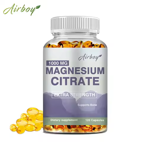 Magnesium Citrate 1000mg - Dietary Supplement for Muscle, Nerve, Bone and Heart Support - 120 Capsul