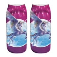 Unicorn Printed Socks Women Ankle Soft Cotton Casual Socks