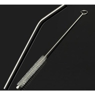 Stainless Steel Metal Drinking Straw Reusable Straws W/ Cleaner Brush Set Kit