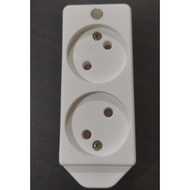SHUKAKU 2-hole flat electrical plug socket, 2 2 holes extension plug socket