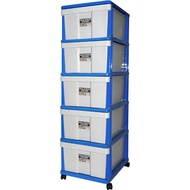 Twins Dolphin 5 Layers Plastic Drawer Stage Dolphin Container With Wheels