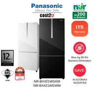 [NUR] Panasonic 422L Inverter 2-Door Bottom Freezer Refrigerator NR-BX421WGWM NR-BX421WGKM Fridge Pe