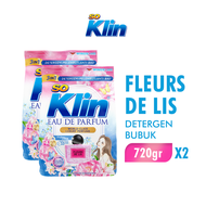 [Paket isi 2] So Klin Eau de Parfum Powder Detergent Fleurs de Lis 720gr