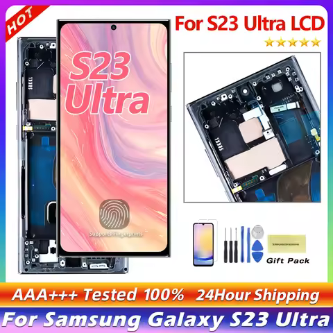 6.78" US/EU OLED LCD For Samsung Galaxy S23 Ultra Screen SM-S918B SM-S918B/DS S918U Dynamic Touch Di