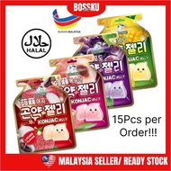 BOSSKU [1Packs 15pcs] 20g Halal Korean Konjac Jelly 18% Drinkable Juice Content Weight Loss 蒟蒻果冻 饮料