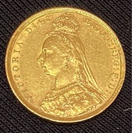 1888年大不列顛維多利亞女王1磅 馬劍金屠龍金幣 91.67純金 8g