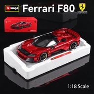 Bburago 1:18 new  Hardcover Edition FERRARI F80 Car Static Die Cast Vehicles Collectible Model Car T