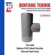 Reducer Tee (Vlok Tee) 6" x 4" inch PVC Rucika AW