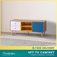 4ft TV Cabinet with 2 Drawer 1 Door 120cm TV Console Hall Cabinet Living Room Furniture Modern TV Console - HENNA