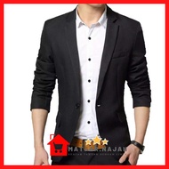 HITAM PRIA Plain Black Men Suit Matjar Najah - Formal Black Suit Men's Blazer For Men