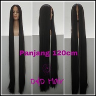 120cm Long Hair Wig - D&D15120 - Black - Ghost Wig