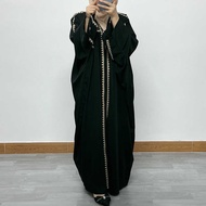 F336 Women's Collage Lace Beaded Bat Sleeve Loose Cardigan Big Robe