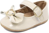 Baby Crawling Shoes Girls Non-Slip Bowknot Princess Shoes, Z Beige, 3-6 month Infant