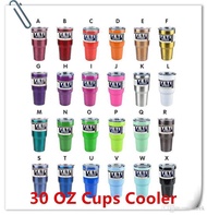 IN STOCK Colorful 30OZ 20OZ Cups Cooler YETI Rambler Tumbler 900ML 600ML Travel Vehicle Beer Mug Dou