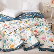 ผ้าห่มฤดูร้อน Pure Cotton Grace Liya ผ้าห่มปรับอากาศผ้าฝ้ายแท้ซักได้ ผ้าห่มบางสำหรับฤดูร้อน อุปกรณ์เ