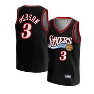 Allen Iverson Philadelphia Sixers Jersey #3 BLACK - Swingman Basketball Shirt T-Shirt Tshirt Top Cos