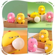 Squishy Animals Squish Fidget Toys Squishy Bubble Doll Bubble Stress Relief Chicken Appearance For White Collar Children opliksg