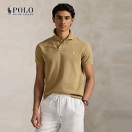 Polo Ralph Lauren เสื้อโปโลผู้ชาย Polo-Custom Slim Fit Mesh Polo Shirt รุ่น MNPOKNI1N822481 สีเบจ