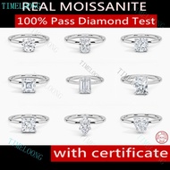 Pass Diamond Test Real Moissanite Ring 925 Sterling Silver 3EX VVS1 D Color Diamonds Engagement Ring