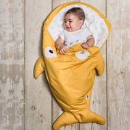 鯊魚咬一口 BabyBites｜(標準版)100%純棉手作嬰幼兒睡袋/防踢被/包巾－芥末黃