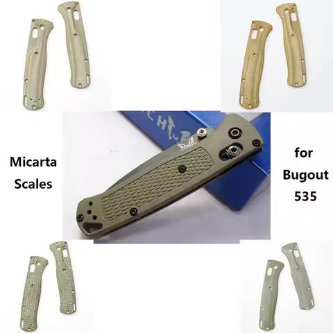 Micarta Material Knife Handle Scales Patches for Benchmade Bugout 535 Folding Knives DIY Making Repl
