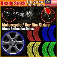 16pcs Strips Reflective Motorcycle Car Rim Stripe Wheel Decal Tape Sticker Motorbike Motor Bike Tape Roda Hot Sale