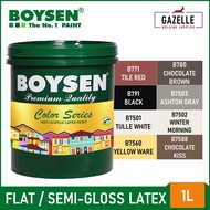 ✺✓✑Boysen Color Series Permacoat Latex Paint for Cement Concrete Flat Semi Gloss White - 1 Liter