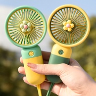 Small flower cartoon handheld mini fan Rechargeable for outdoor use USB Small fan for office desktop