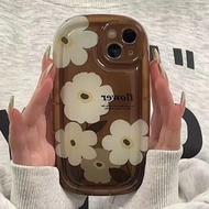 For case OPPO K9x K10 Silicone oil painting brown flower TPU phone