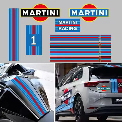 Martinis Racing Stickers Modification Signs Martini Motocross Racing Off-road Trunk Helmet PVC Decal