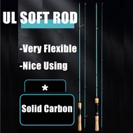 UL Power Fishing Rod 1.35–1.8m Solid Carbon Tip 1–6LB/1.5–7g Ultralight Spinning/Baitcasting