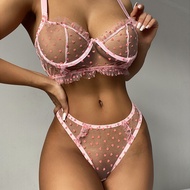 Women's Porn Lace Dot Fantasias Transparent Erotic Lingerie Porno Sexy Costume Baby Doll Plus Size Sex Dress