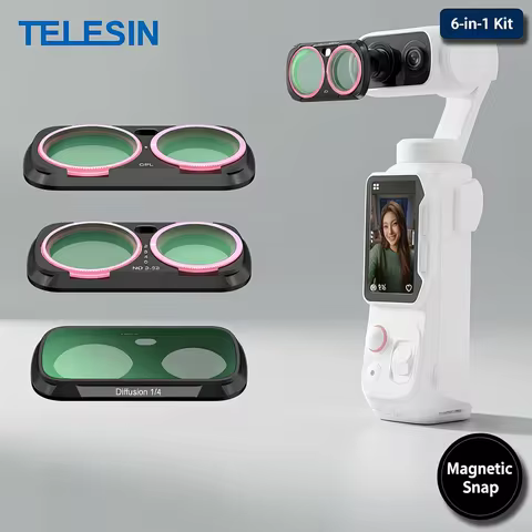 TELESIN CPL VND Black Diffusion Mist Effect 1/4 ND4 ND16 ND64 Magnetic Lens Filter Kit for Insta360 