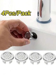 4 Piezas De Cubierta De Rebosadero Para Orificio De Fregadero De Plástico, Cubierta Para Bañera Y Desagüe Basinim, Tapón Redondo De Anillo De Rebosadero Para Lavabo (compatible Con Un Tamaño De Orificio De 22-24 Mm) Para Cocina Y Baño