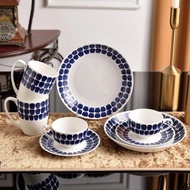 芬蘭ARABIA 24h系列復古色彩花瓣潮流馬克杯咖啡杯餐盤碟套裝禮盒