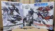 已開盒 PBHK Metal Build Strike Gundam 10週年出廠Strike + 已開盒 Gunbarrel Striker +已開盒 Lightning Striker 行版三盒