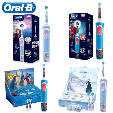 Oral-B Kids Electric Toothbrush Oral B D103 Marvel's Spiderman Frozen , Soft toothbrush bristles for